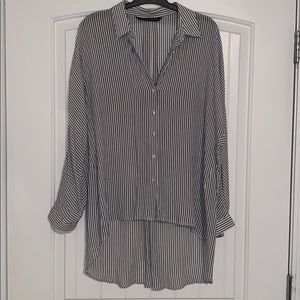Zara hi-low button up blouse